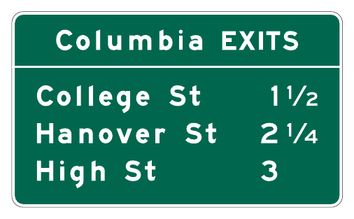 Figure 2E-55. Example of a Community Interchanges Identification Sign