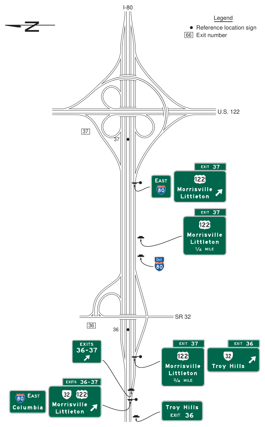 Figure 2E-32(VA). Examples of Guide Signs for Successive Interchanges with Collector-Distributor Roadways (Sheet 1 of 2)