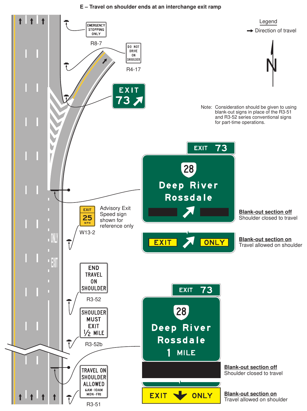 Figure 2G-32(VA). Examples of Signing for Part-Time Travel on a Shoulder (Sheet 4 of 4)